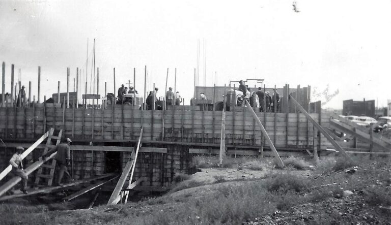 Building the community hall ~ 1950