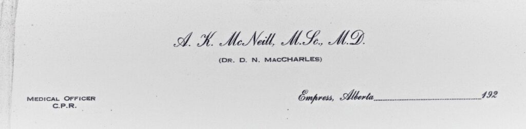 Dr. McNeill prescription pad heading