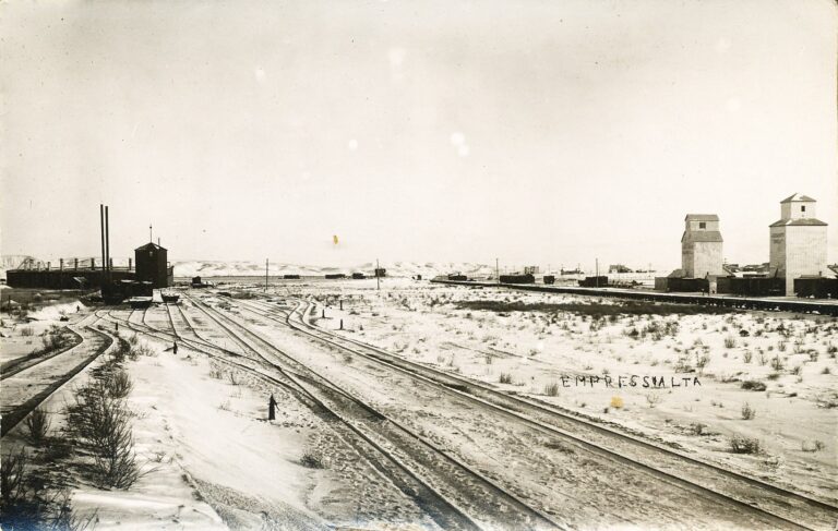 Empress rail yard in winter