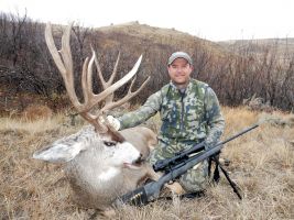 Kev horizontal mule deer sideview
